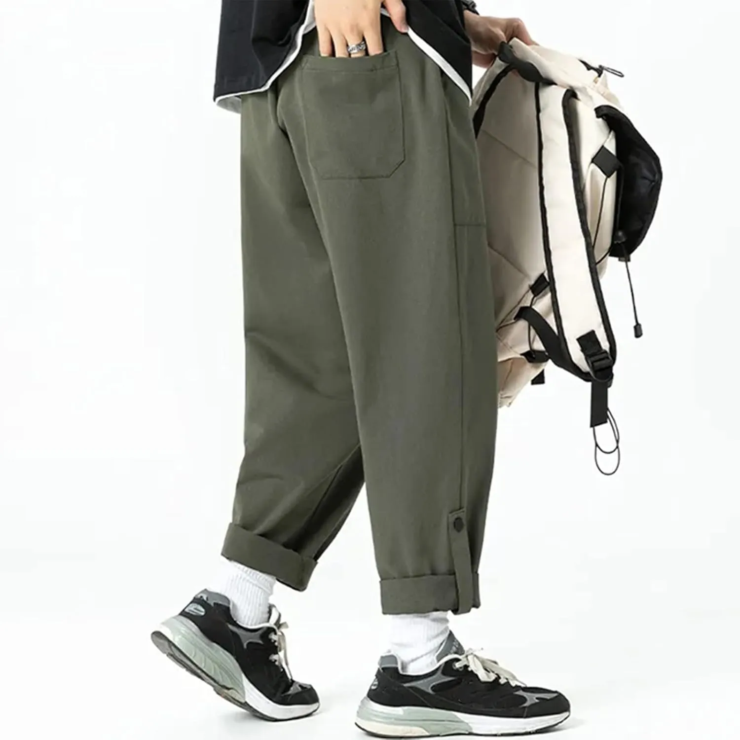 Ymosrh Men's Pants Loose Straight Leg Pants Casual for Men, M-5XL