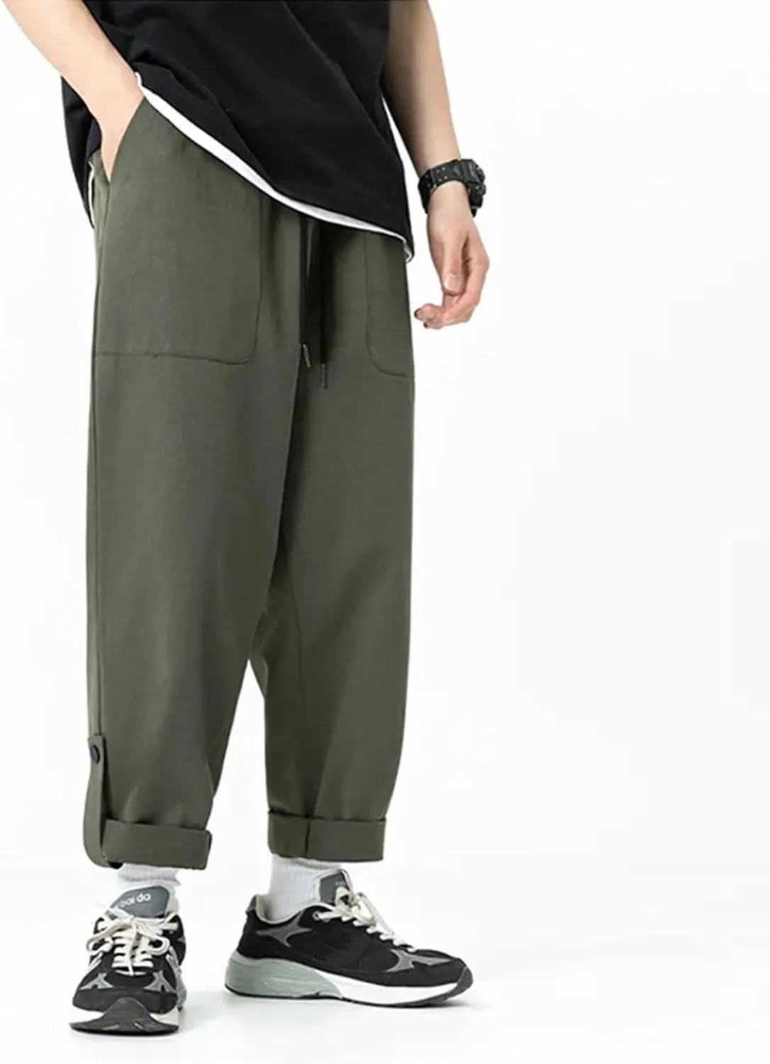 Ymosrh Men's Pants Loose Straight Leg Pants Casual for Men, M-5XL