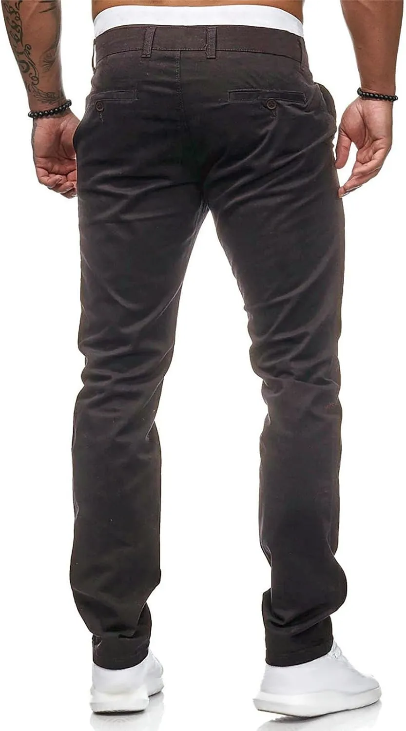 Ymosrh Men's Pants Slim Fit Stretch Flat Front Skinny Dress Pants Mens, M-3XL