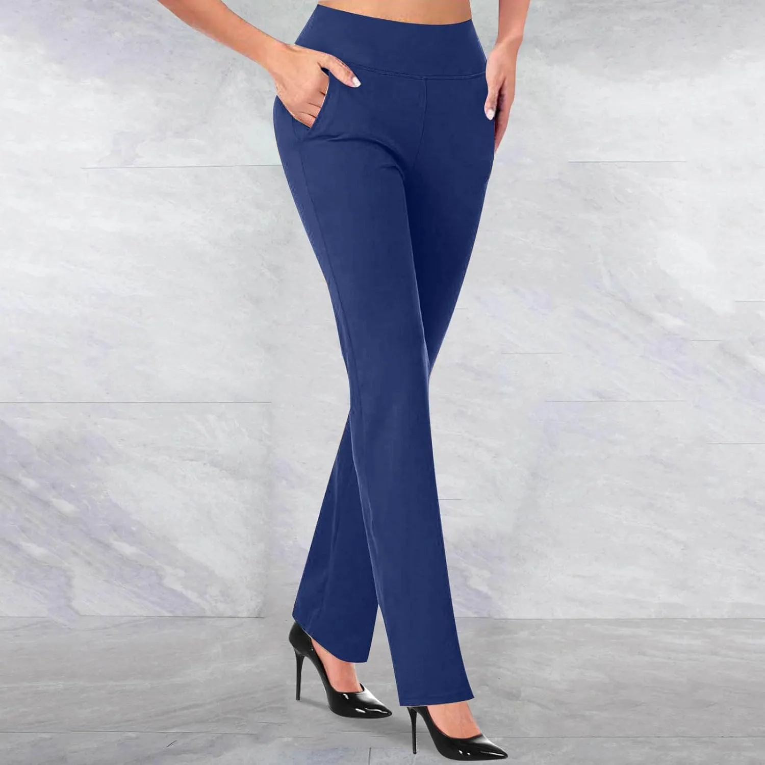 Yoga Pants Women High Waist Dress Pant High Waist Stretch Trousers 2025 Workout Running Leggings Wide Leg Work Pants