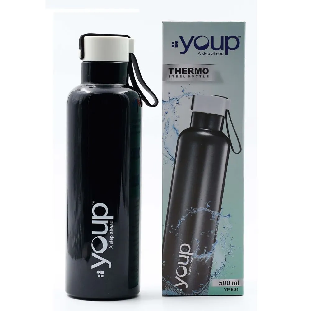Youp Thermosteel Insulated Black Color Bottle Twinkle501 - 500 Ml