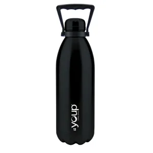 Youp Thermosteel Insulated Black Color Bottle With Top Handle Oxford - 1500 Ml