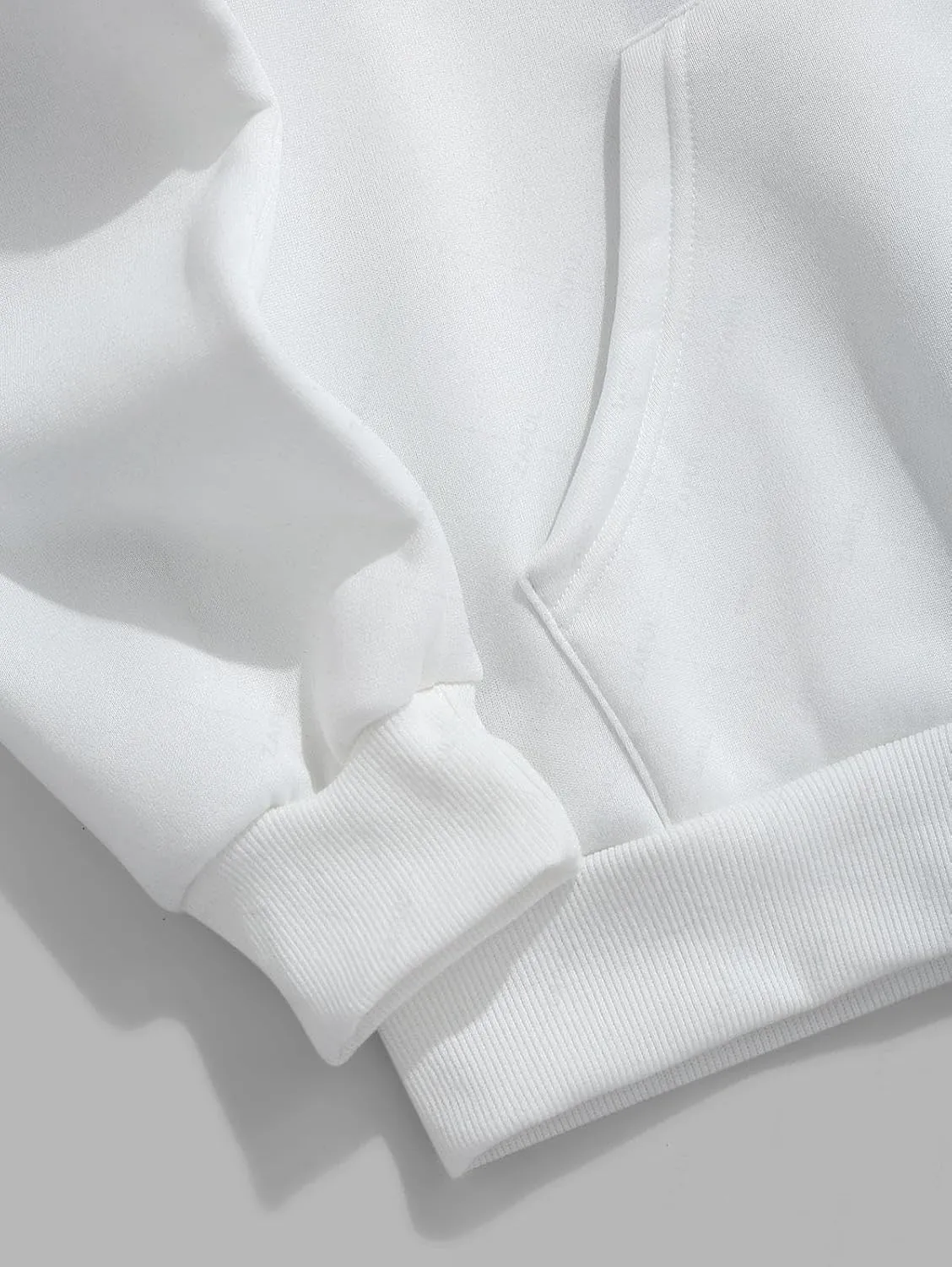 ZAFUL Men's Letters Embroidered Raglan Sleeve Quarter Zip Fleece Vintage Pullover Sweatshirt