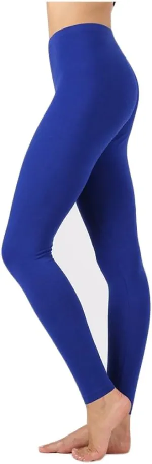 Zenana Outfitters Womens Full Length Cotton Solid Leggings