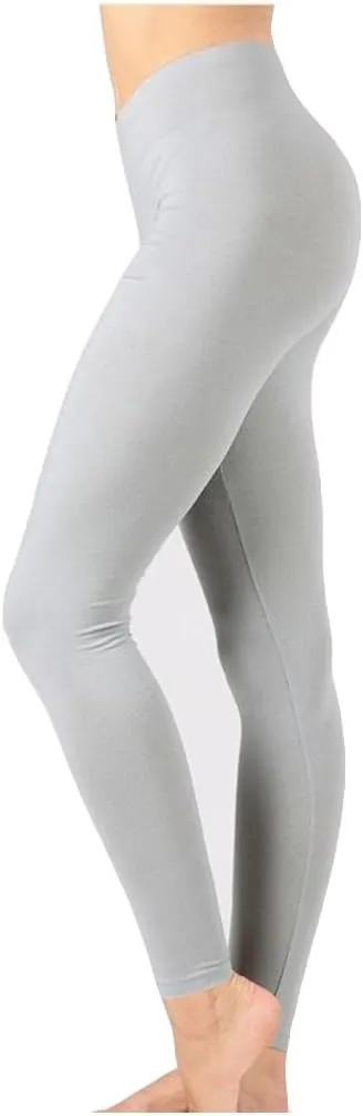 Zenana Outfitters Womens Full Length Cotton Solid Leggings