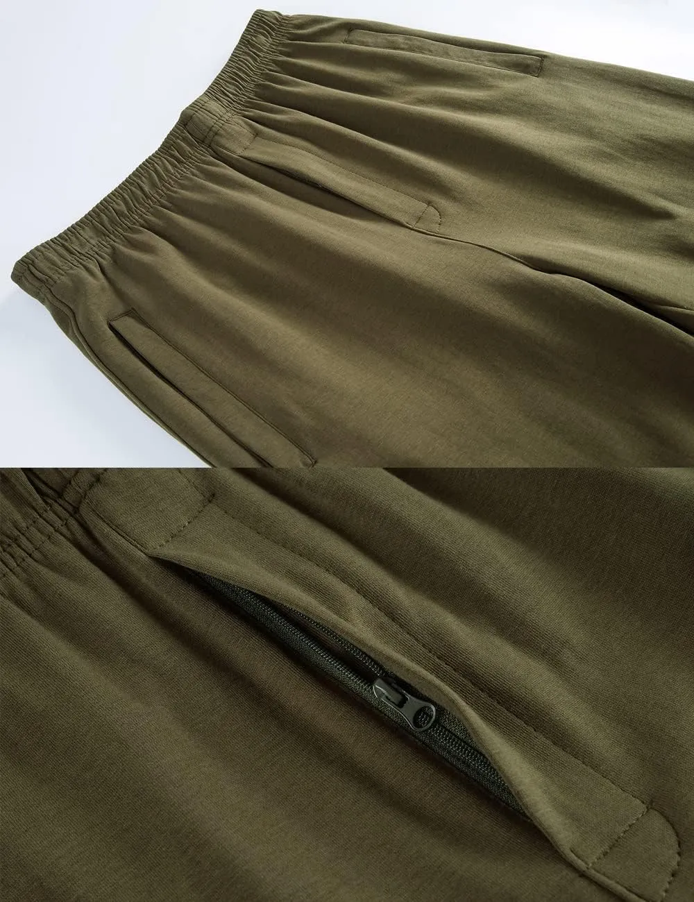 Zoulee Men's Open-Bottom Cotton Track Pants Sweatpants Jogging Pants with Zip Fly